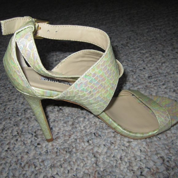 Charles David Iridescent Snakeskin Heels - Picture 7 of 12